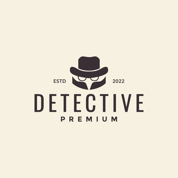 simple detective with hat logo design vector graphic symbol icon illustration creative idea - Vector, imagen