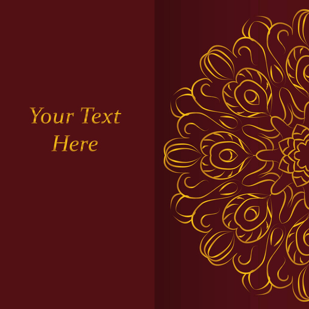Fondo de ilustración con hermosos ornamentos y tira para texto. Patrón de invitación o tarjeta de felicitación
 - Vector, Imagen