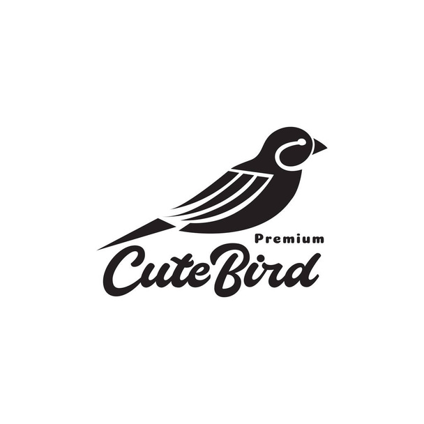 дизайн логотипа птицы воробья современной формы векторный графический символ иконка иллюстрация творческая идея - Вектор,изображение