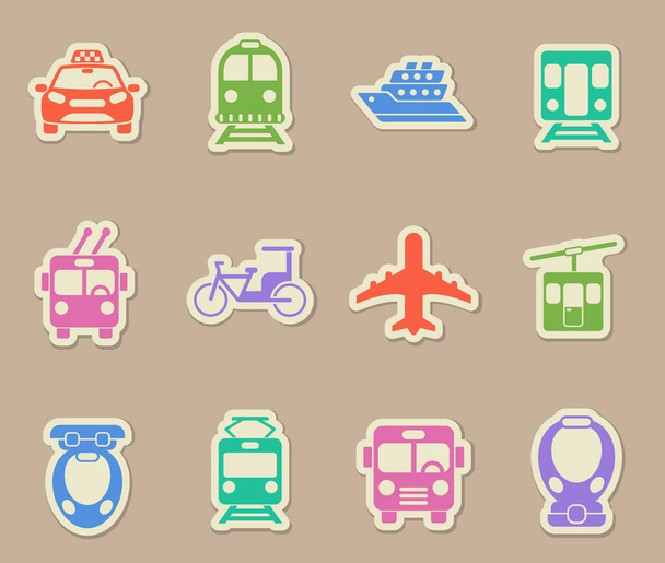 public transport color paper stickers - Vettoriali, immagini