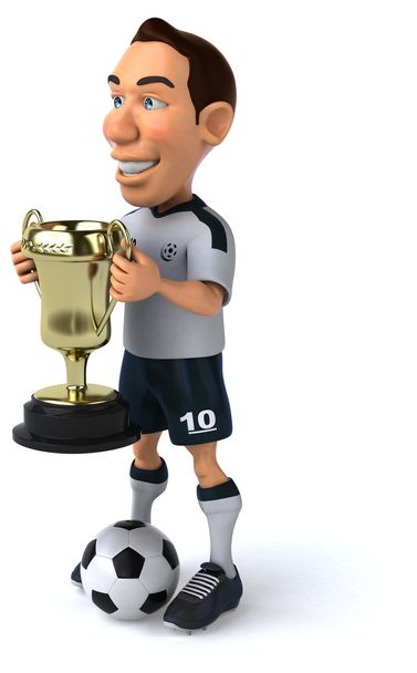 Football player with  cup - Foto, Imagen