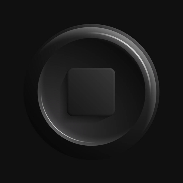 Black Stop or Pause Icon - Vector, Imagen