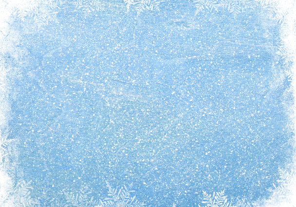 Modré texturu dřeva se sněhem - Fotografie, Obrázek