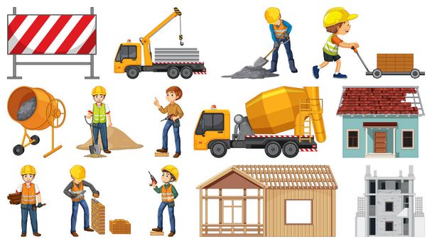 Sada objektů stavebního webu ilustrace - Vektor, obrázek
