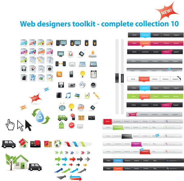 Web designers toolkit - complete collection 10 - Вектор,изображение