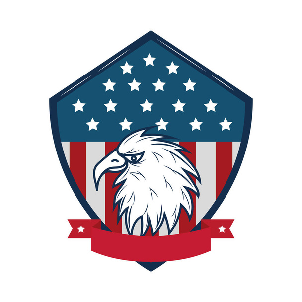 usa eagle in shield - Vector, afbeelding