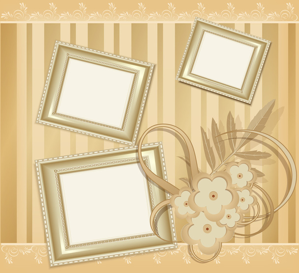 Vector background with three photo frames - ベクター画像