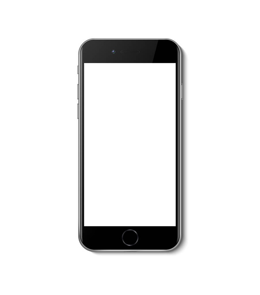3d realistic vector icon. Mobile template UI UX design. Phone with blank white screen. Mockup smartphone. - Vektor, obrázek