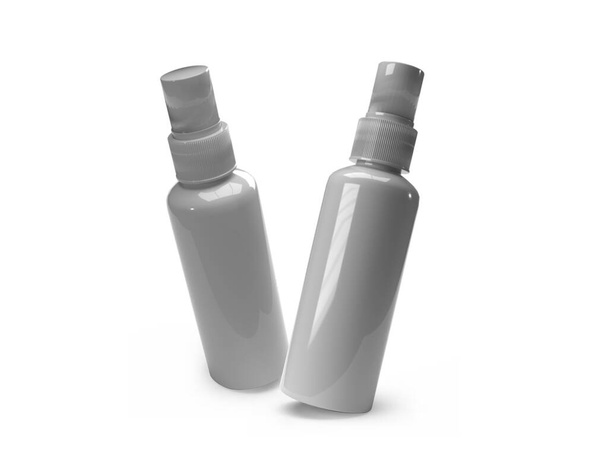 Pomp Spray Bottle 3D Illustratie Mockup Scene op geïsoleerde achtergrond - Foto, afbeelding