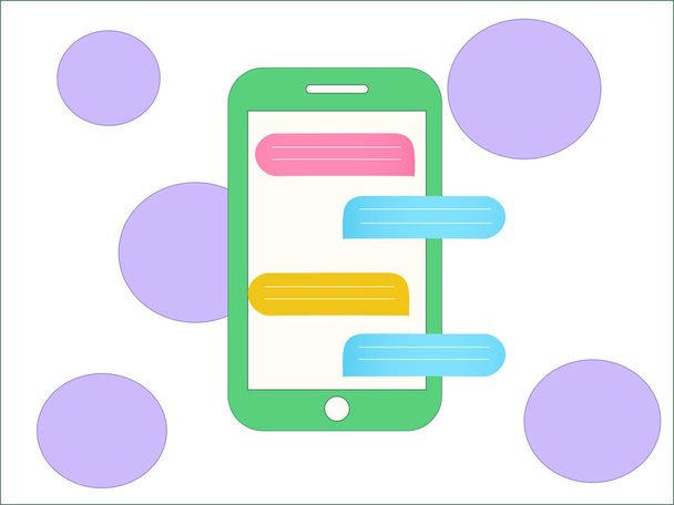 ilustração de smartphone com caixa de texto de mensagem em branco  - Vetor, Imagem