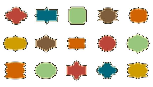 Vintage label and tag. Template for design element, ready-made frames. Vector illustration isolated on white background. - Vector, Image