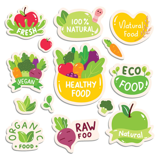 vector illustration of food and organic icon. collection of fresh and vegetarian stock symbol for web. - Vector, Image
