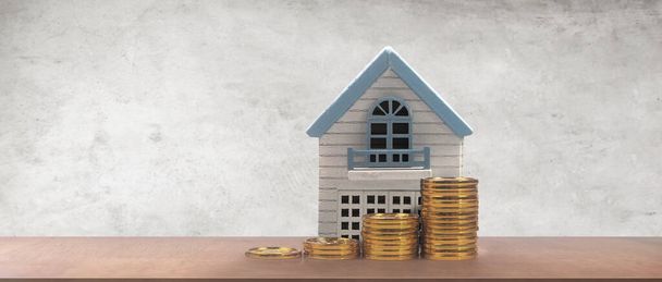 Model of house savings plans for housing, home and Real Estate concept - 写真・画像