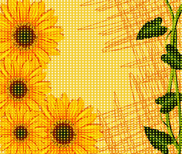 Vektor abstrakten Hintergrund mit Sonnenblumen - Vektor, Bild