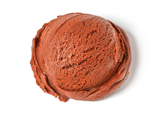 Łopatka lodów czekoladowych na białym tle - Zdjęcie, obraz