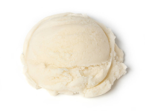 Vanilla ice cream scoop on white background - Photo, Image
