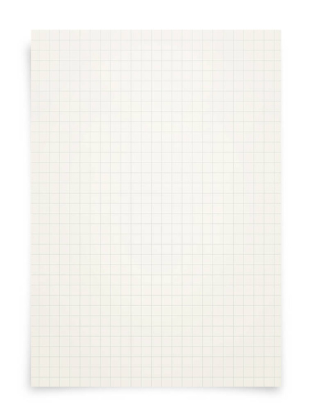 White paper with grid line pattern isolated on white background. Close up. - Foto, afbeelding