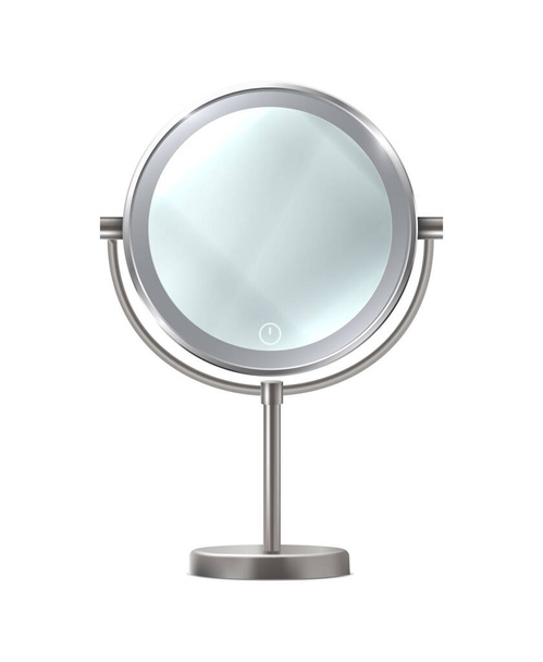 3d realistic vector icon. Fashion table beauty make up mirror. - Vektör, Görsel