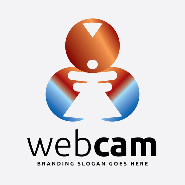 Webcam-Logo ist perfekt für Web-Business, Netzwerklösung, IT-Sektor, Sicherheitsfirma, geistiges Eigentum, künstliche Intelligenz und die gesamte Computerindustrie, Shop oder offizielle Wartung.  - Vektor, Bild