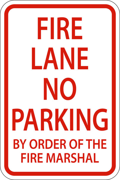 Fire Lane No Parking Sign On White Background - Wektor, obraz