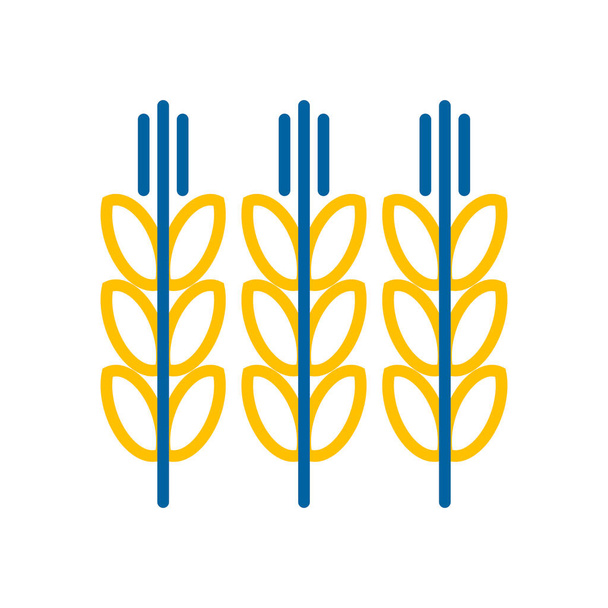 Spikeletten en tarwekorrels. Landbouwteken. Grafiek symbool voor uw website ontwerp, logo, app, UI. Vectorillustratie, EPS10. - Vector, afbeelding