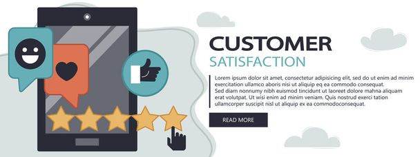 Terugkoppeling. Beoordeling op customer service illustratie. Website rating feedback en herziening concept. Platte vectorillustratie - Vector, afbeelding