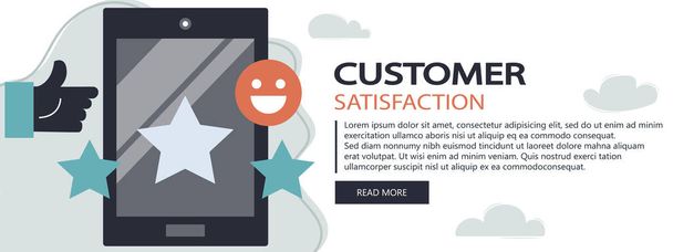 Feedback. Rating on customer service illustration. Website rating feedback and review concept. Flat vector illustration - Vector, Image