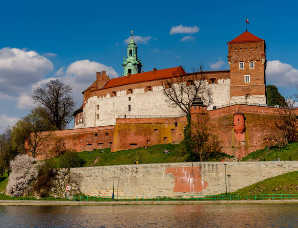 Zamek Wawelski, słynny zabytek Krakowa Polska.  - Zdjęcie, obraz