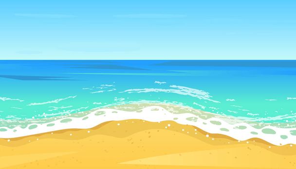 Tropical blue sea and a sand beach vector background. - Vektor, obrázek