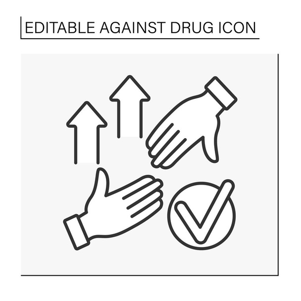  Against drug line icon - Vector, Image