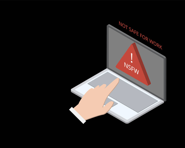 NSFW significa no seguro para el trabajo con una advertencia de contenido que no es adecuada para el trabajo - Vector, Imagen