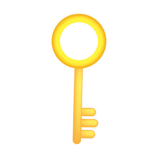 Fantasy golden key, great design for any purposes. Design element. Vector illustration. stock image. - ベクター画像