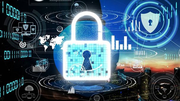 Технология шифрования кибербезопасности для защиты конфиденциальности данных - Фото, изображение