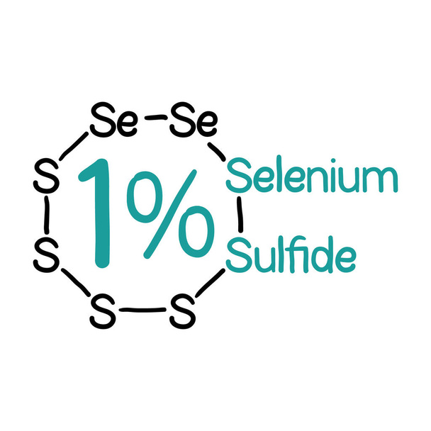 Selenium sulfide ingredient, beauty product sticker - Вектор,изображение
