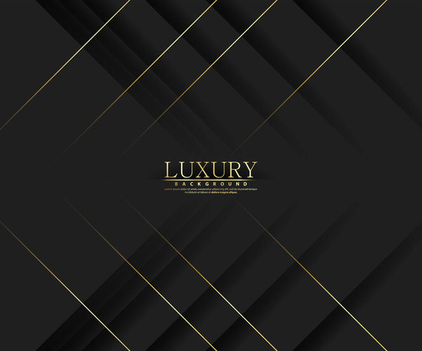Premium background. Abstract luxury pattern. Gold glitter stripes background. Abstract gold line texture. Black pattern vector illustration. - Vetor, Imagem