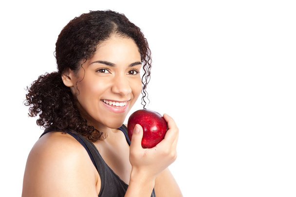 žena s jablkem - Fotografie, Obrázek