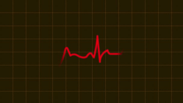 Cardiograma do batimento cardíaco ECG ou ECG com linha de coração em movimento ou fundo do batimento cardíaco do café - Filmagem, Vídeo
