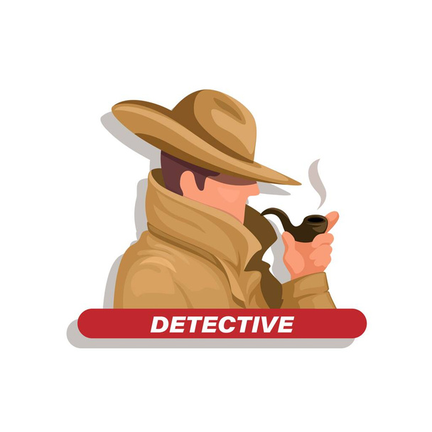 Detective mascotte karakter illustratie vector - Vector, afbeelding