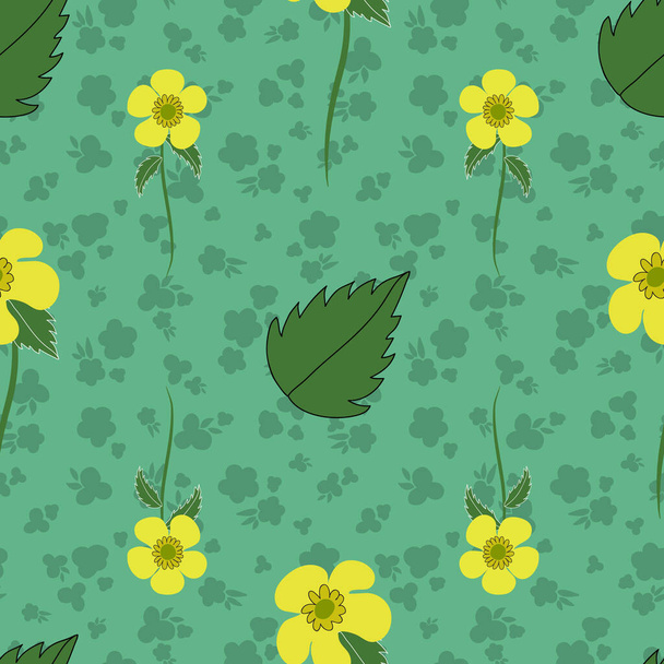 Buttercup floral vector seamless pattern design - Vektor, Bild