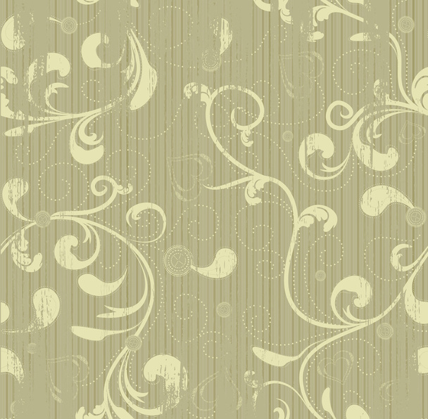Grunge floral seamless background - Vector, imagen