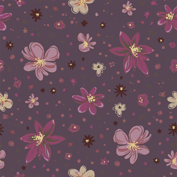 Flowers in blossom, cherry tree blooming petals - Vector, imagen