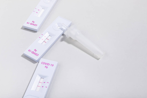 covid virus test kit with positive result - Photo, image