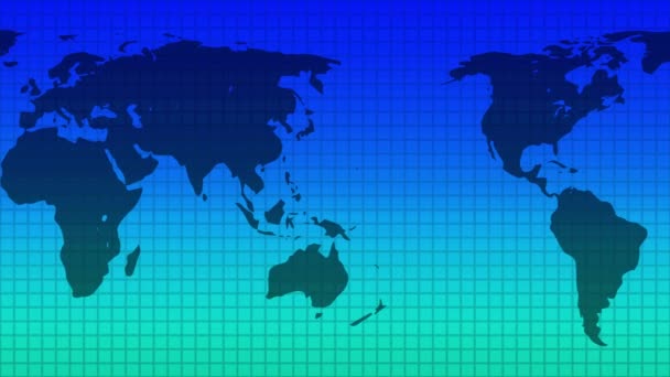 Maailman kartta Tausta koostuu kiinteä vihreä ja sininen kaltevuus - Materiaali, video