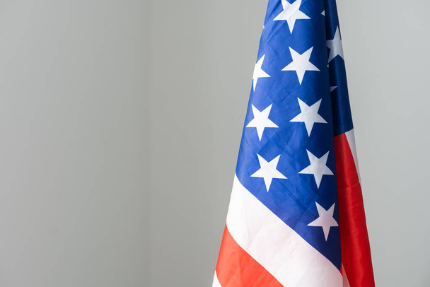 Presidents Day abstracte golvende USA kleuren achtergrond met sterren. - Foto, afbeelding