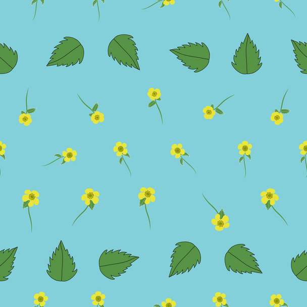 Floral buttercup seamless vector pattern design - Vektor, Bild