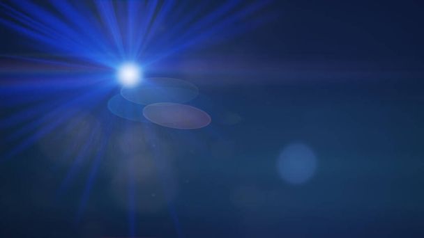 Blauwe lichtlens grafisch materiaal (lens flare, licht, licht lek) - Foto, afbeelding