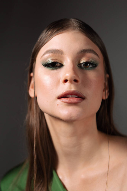 Beauty portrait of a beautiful girl with a smoky eye - Fotografie, Obrázek