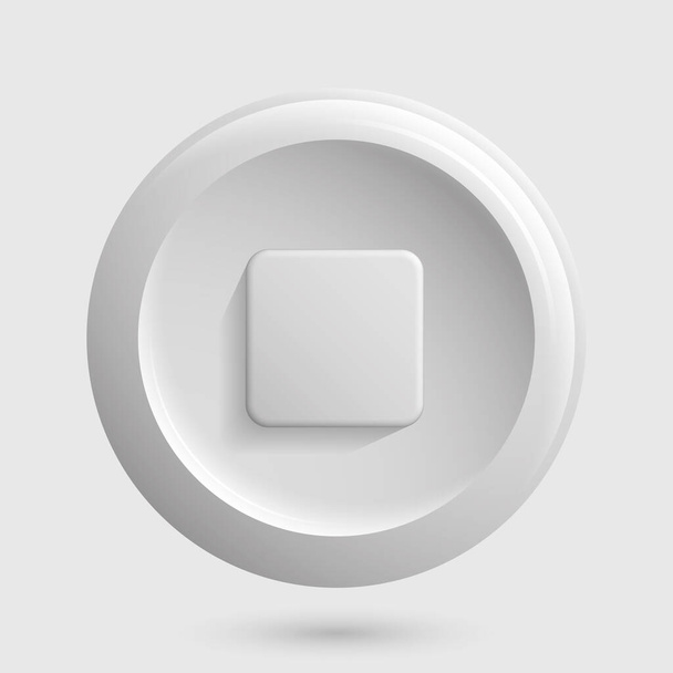 White Stop or Pause Icon - Vector, Imagen