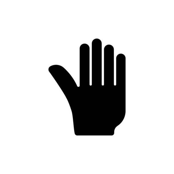 Значок руки. подходит для символа остановки. Солидный стиль иконы. простой дизайн редактируемый. Вектор шаблона проекта - Вектор,изображение