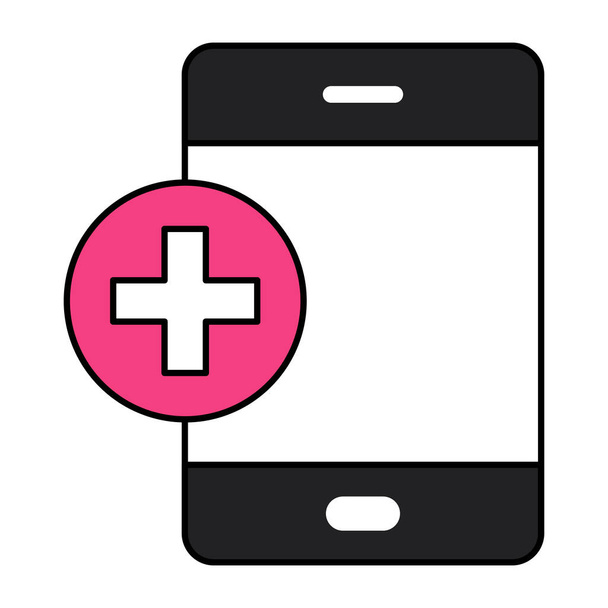 Conception vectorielle à la mode de l'application médicale mobile - Vecteur, image